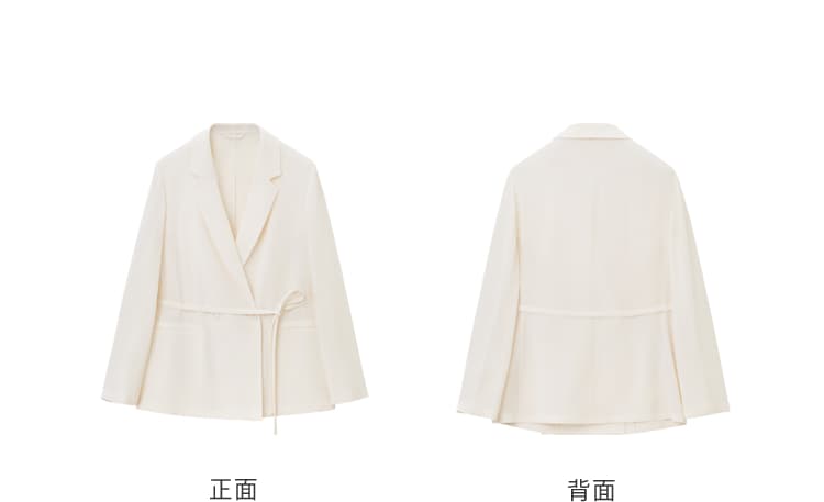 上着 ベルト付きドレープジャケット
