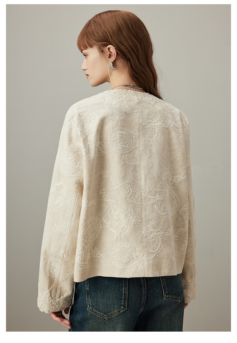 上着 花柄刺繍アンティーク風ジャケット